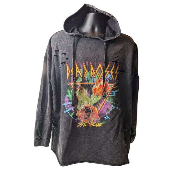 Torrid Hoodie Dead Roses 80s Tour Women 3X Distressed Sweatshirt Vintage Band - Picture 7 of 16